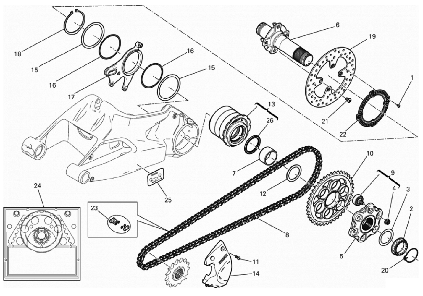 REAR WHEEL SPINDLE