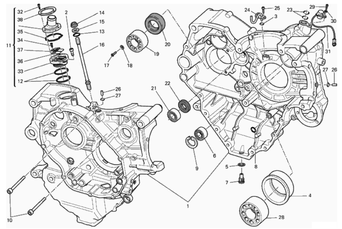 HALF-CRANKCASES PAIR 