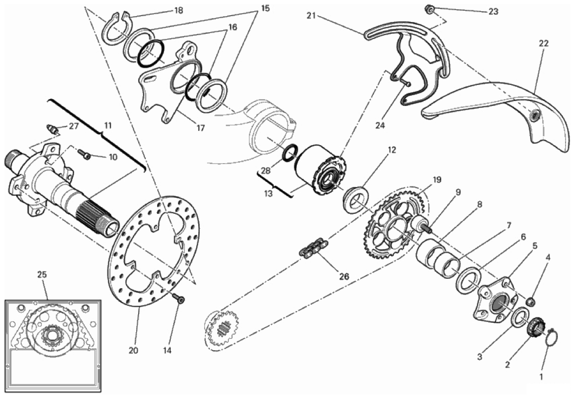 HUB, REAR WHEEL 