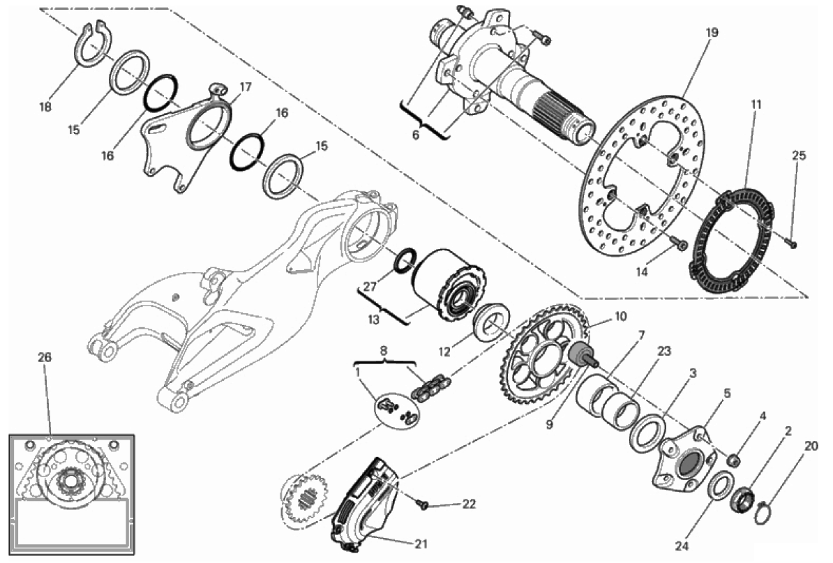 HUB, REAR WHEEL 