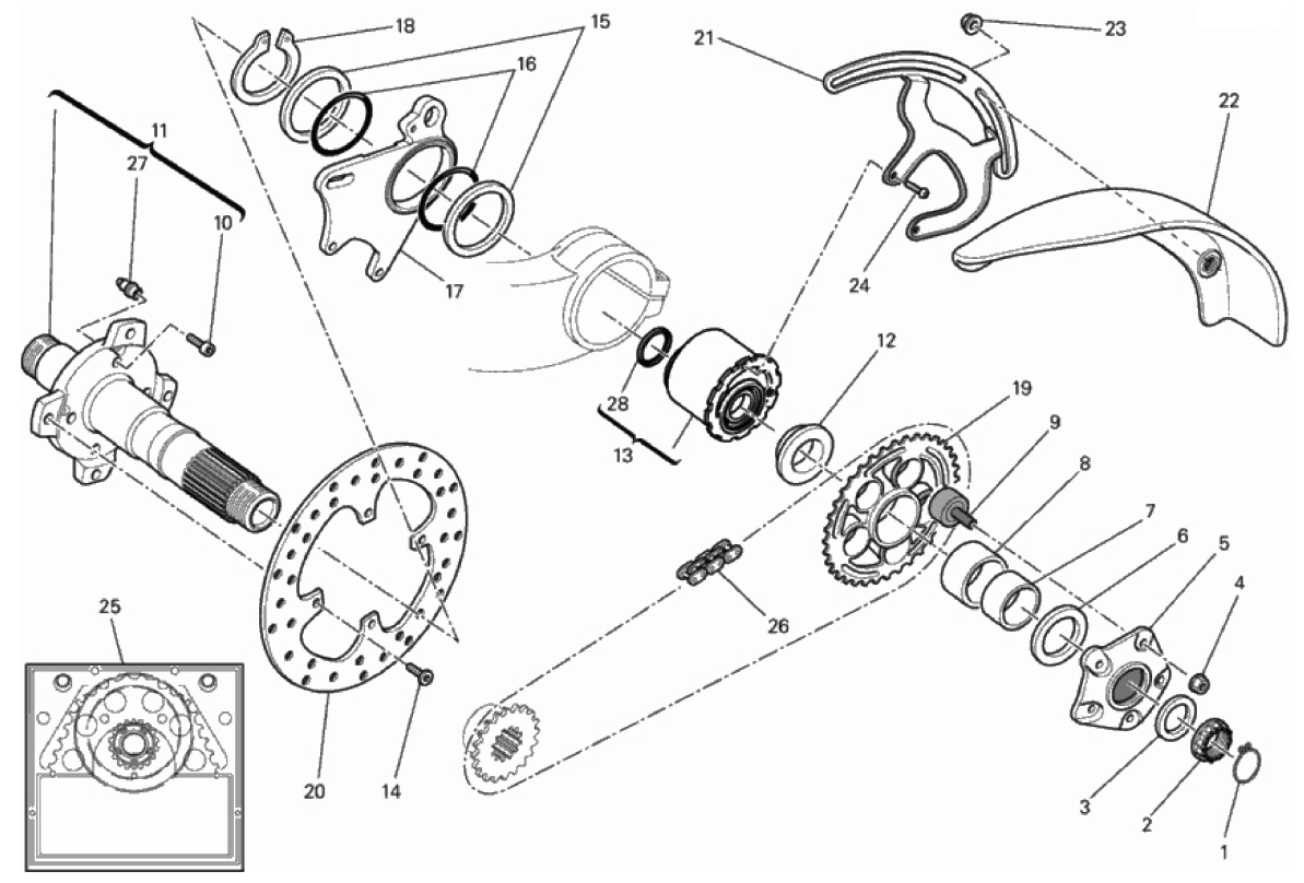 HUB, REAR WHEEL 