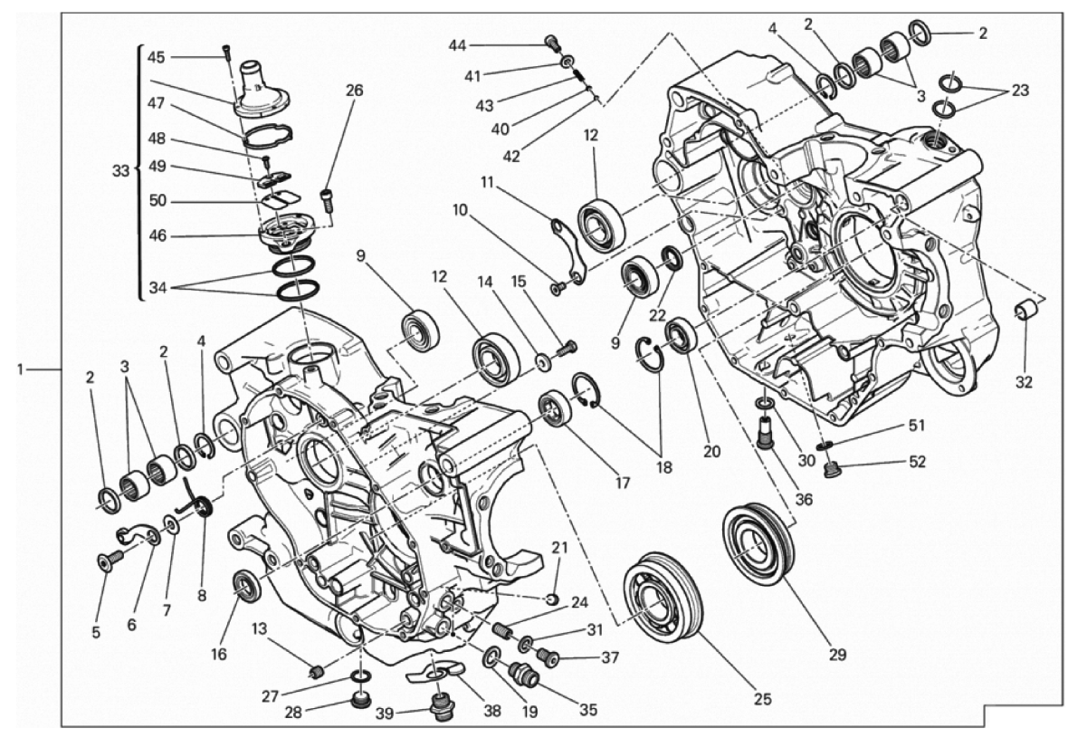 COMPLETE HALF-CRANKCASES PAIR 