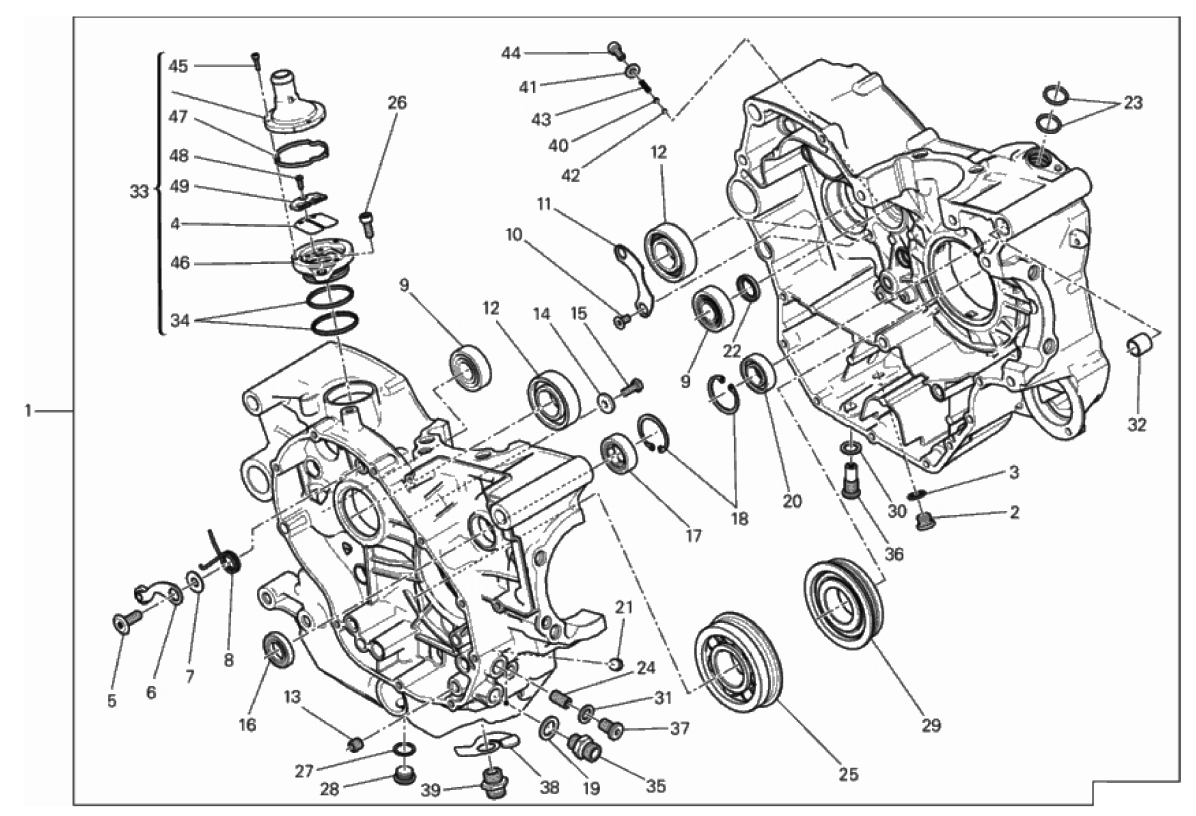 COMPLETE HALF-CRANKCASES PAIR 