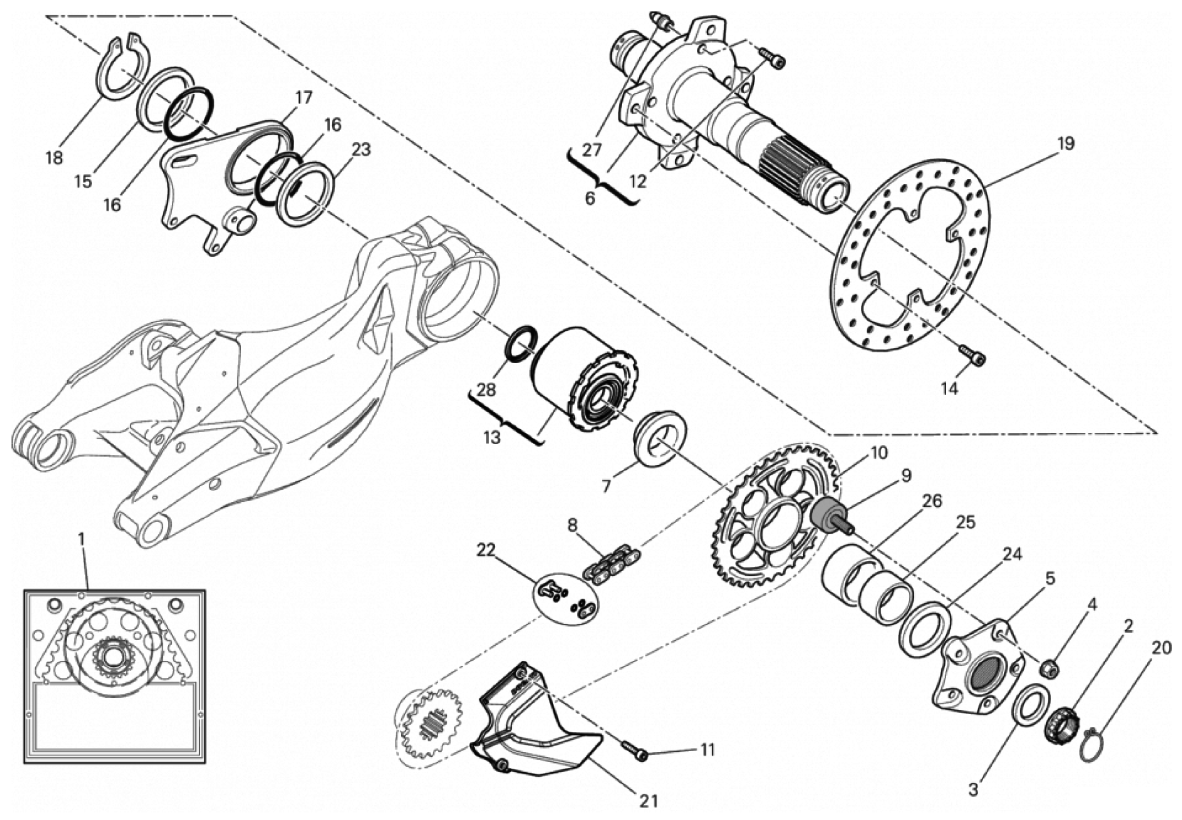 REAR WHEEL SPINDLE 