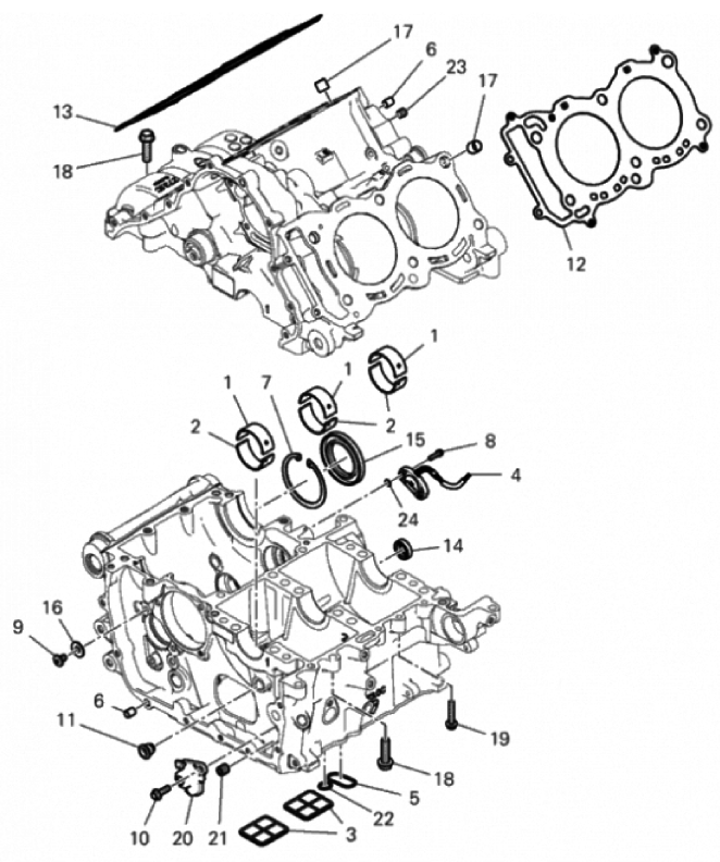 HALF-CRANKCASES PAIR