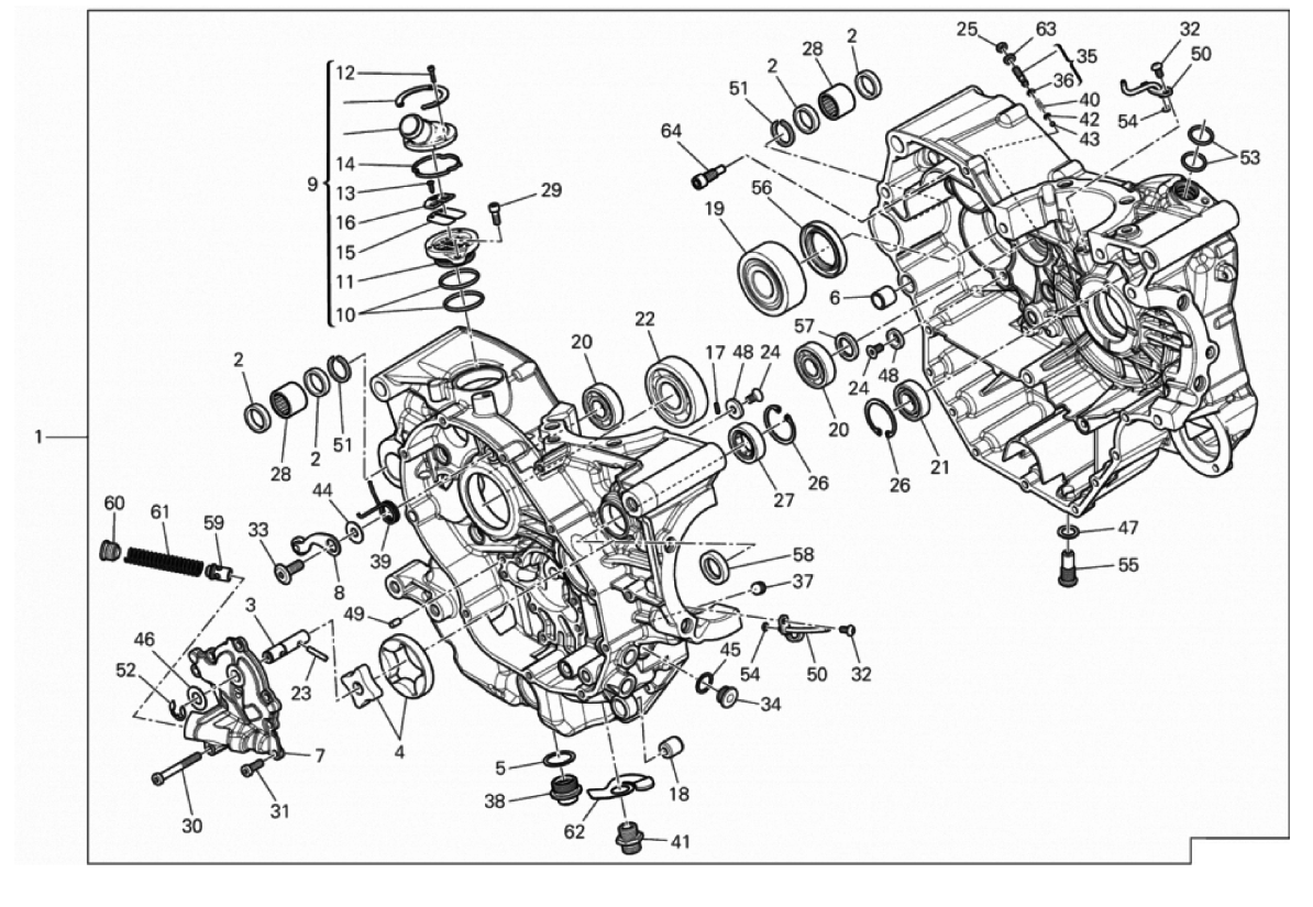 HALF-CRANKCASES PAIR 