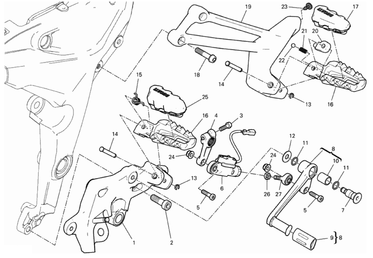 FOOTRESTS, LEFT 