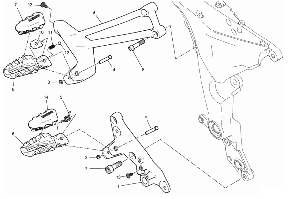 FOOTRESTS, RIGHT 