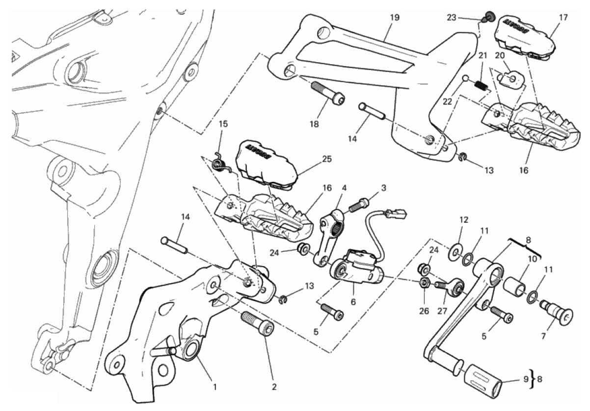 FOOTRESTS, LEFT 