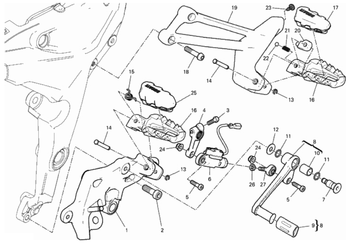 FOOTRESTS, LEFT 