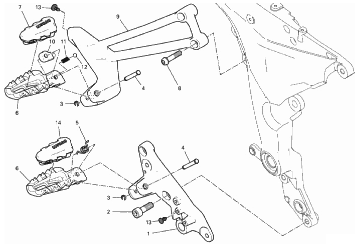 FOOTRESTS, RIGHT 