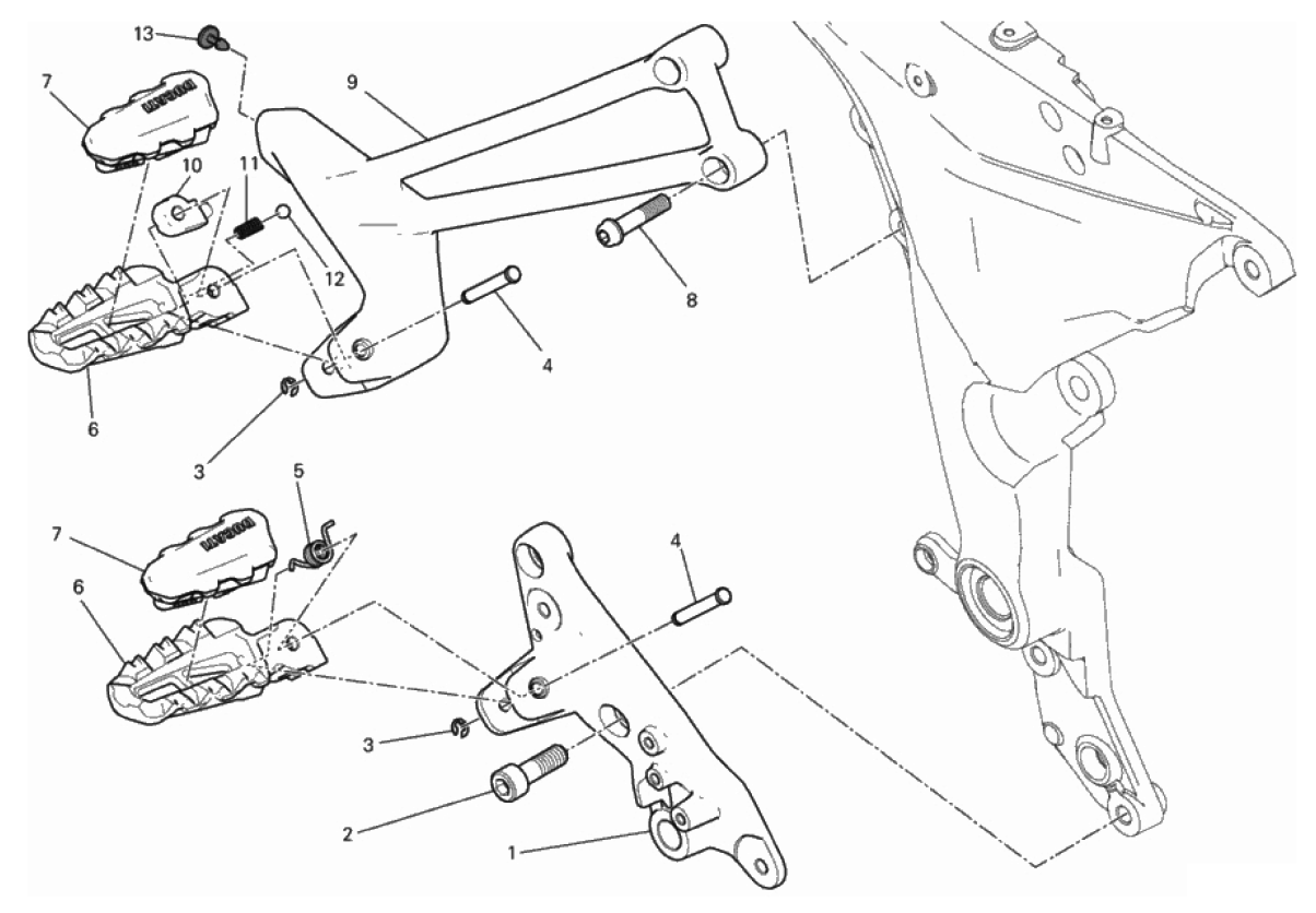 FOOTRESTS, RIGHT 