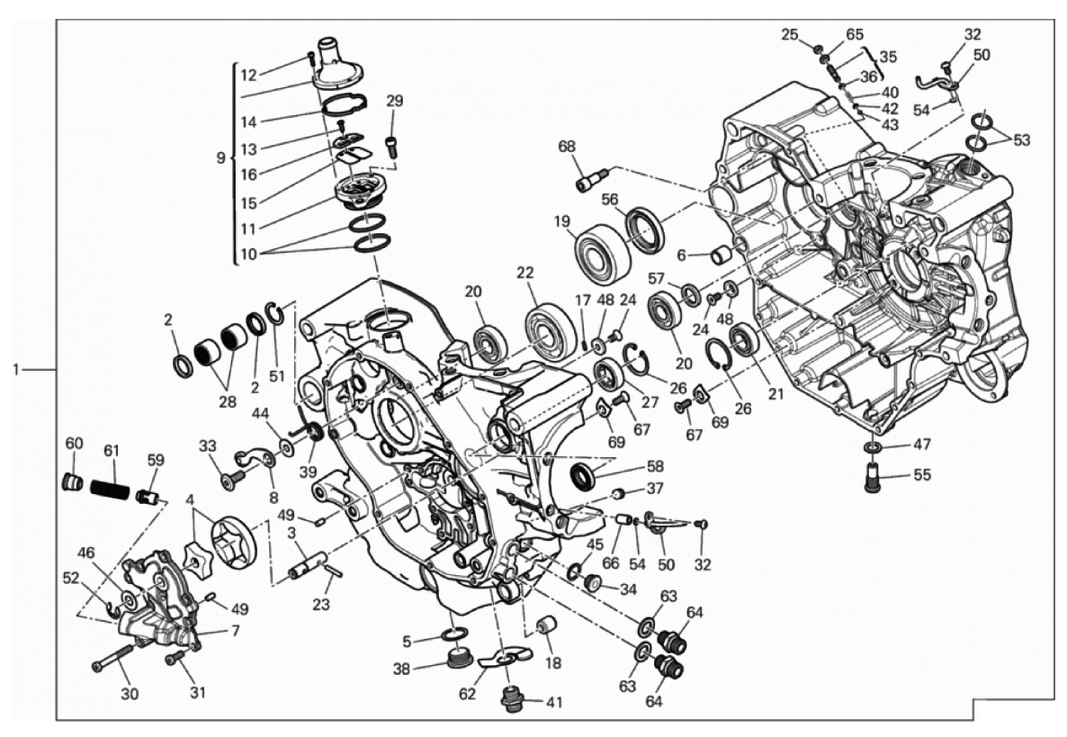 HALF-CRANKCASES PAIR 