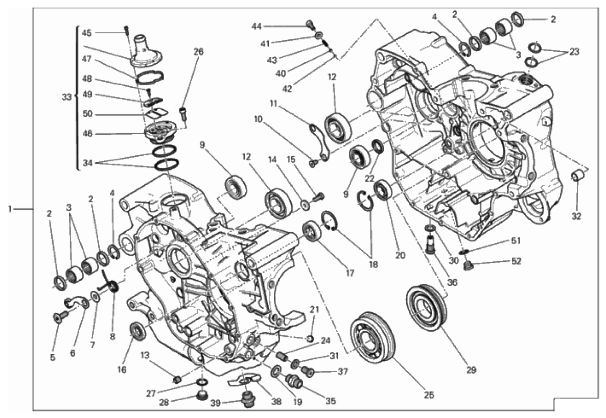 COMPLETE HALF-CRANKCASES PAIR 