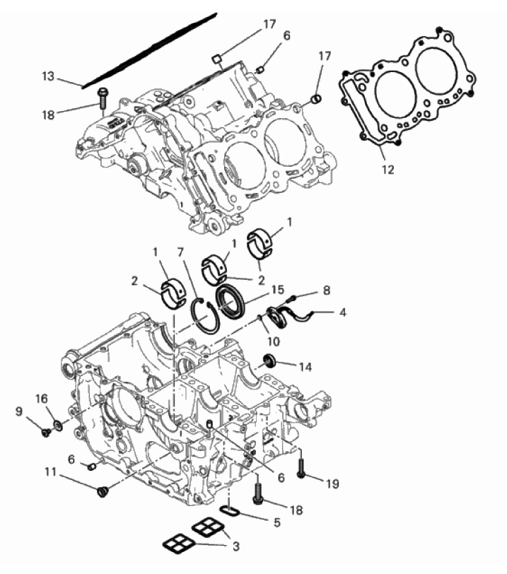 HALF-CRANKCASES PAIR