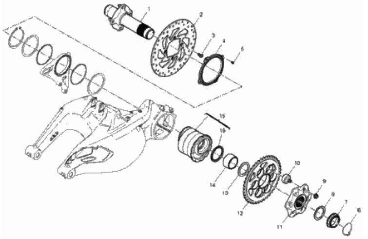 REAR WHEEL SPINDLE 
