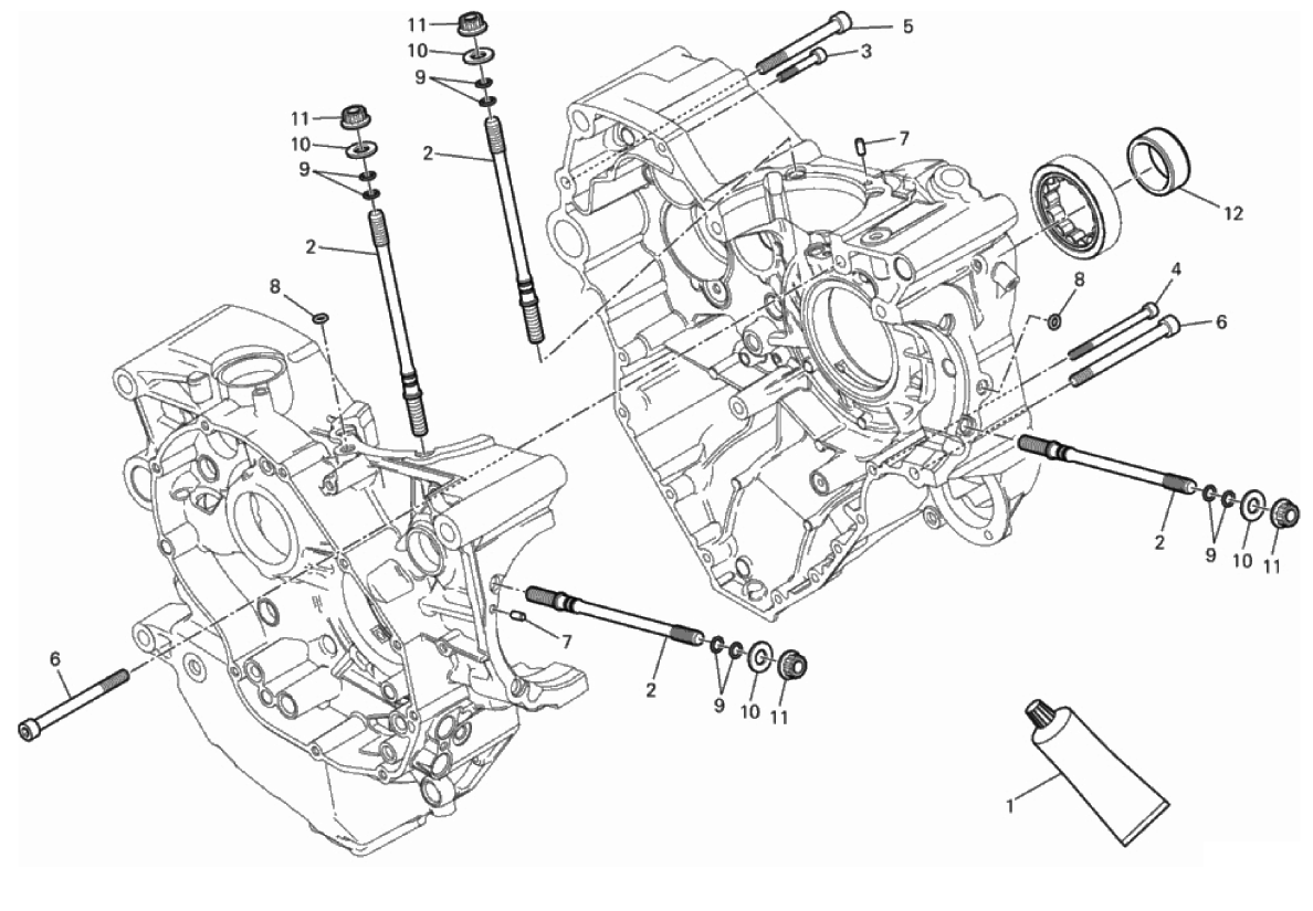 HALF-CRANKCASES PAIR 