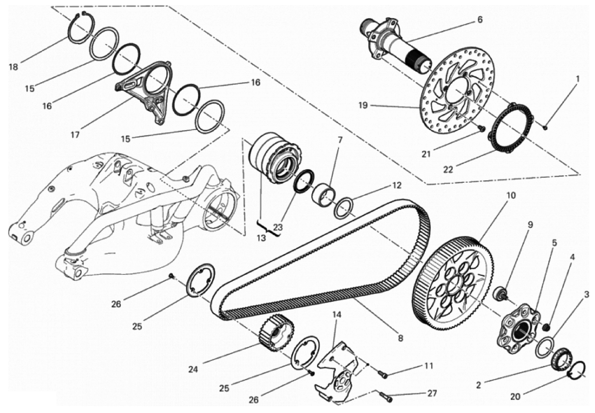 HUB, REAR WHEEL 