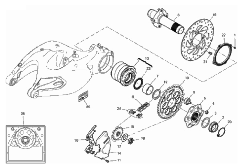 HUB, REAR WHEEL 