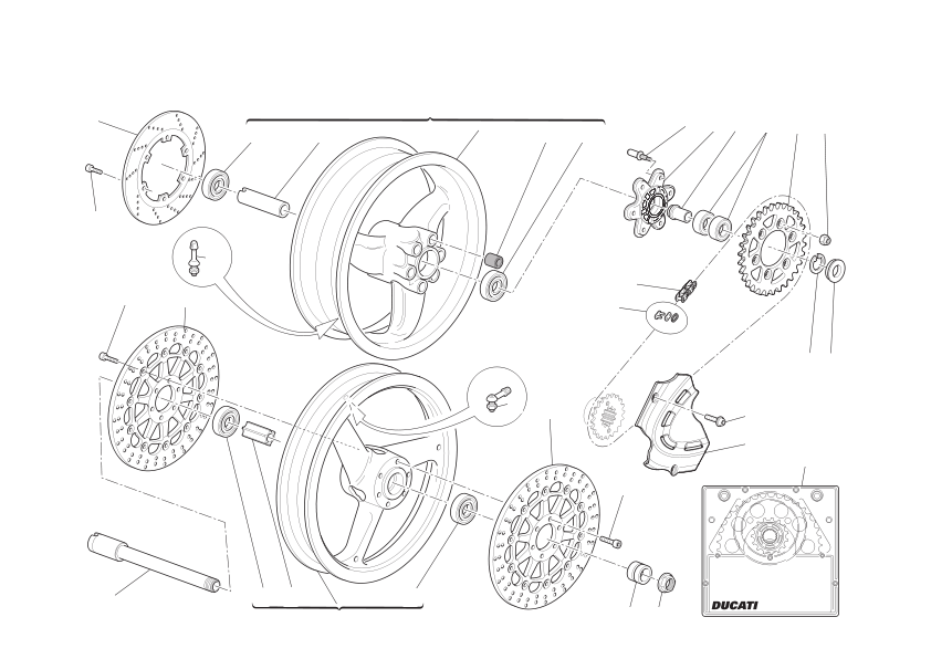 Front and rear wheels