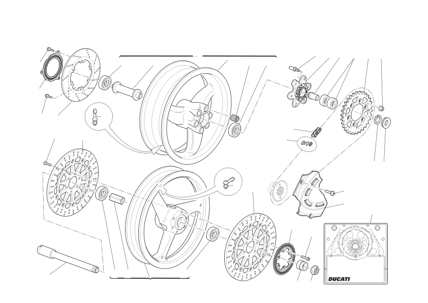 Front and rear wheels