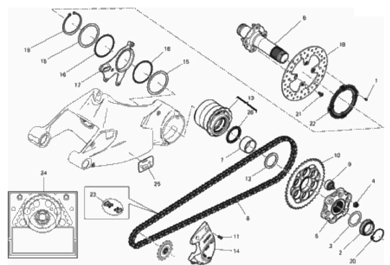 REAR WHEEL SPINDLE 