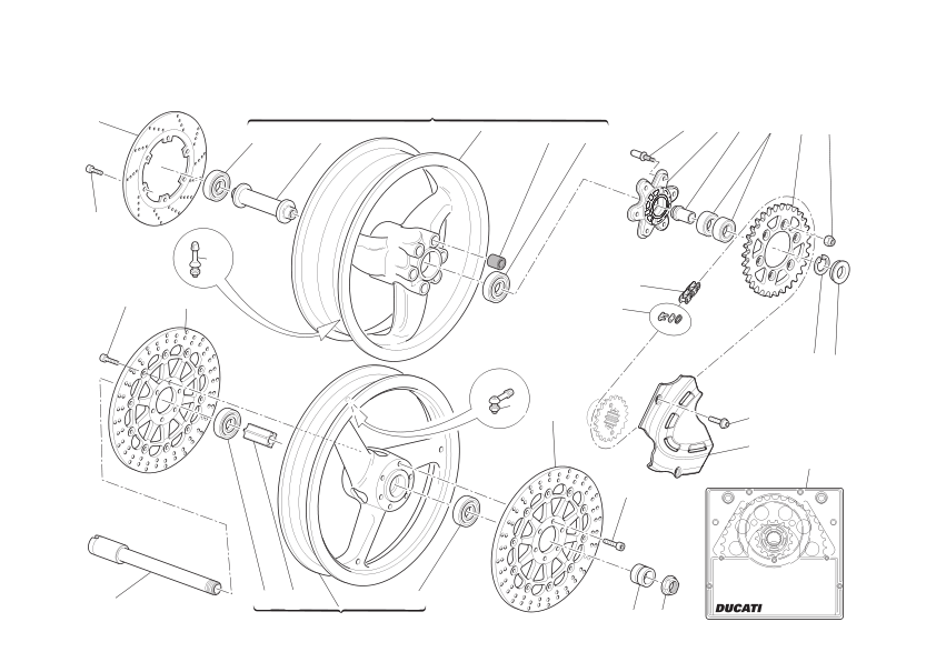 Front and rear wheels