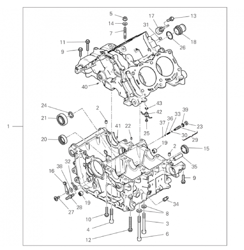 HALF-CRANKCASES PAIR