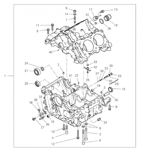 HALF-CRANKCASES PAIR