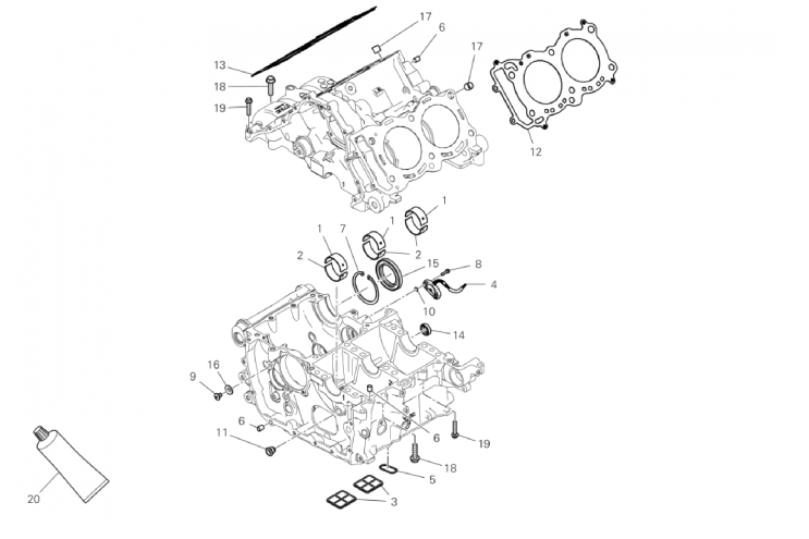 HALF-CRANKCASES PAIR