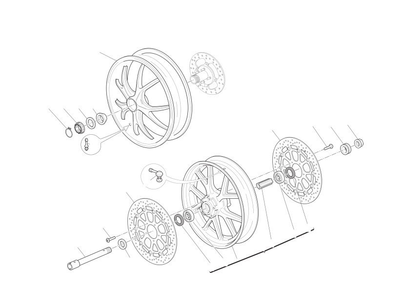Front and rear wheels
