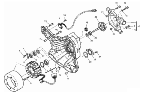 WATER PUMP-ALTR-SIDE CRNKCSE COVER 