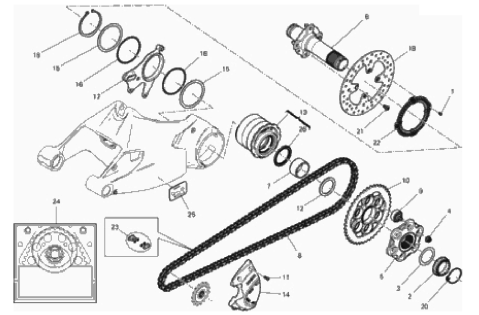 REAR WHEEL SPINDLE 