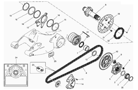 REAR WHEEL SPINDLE 