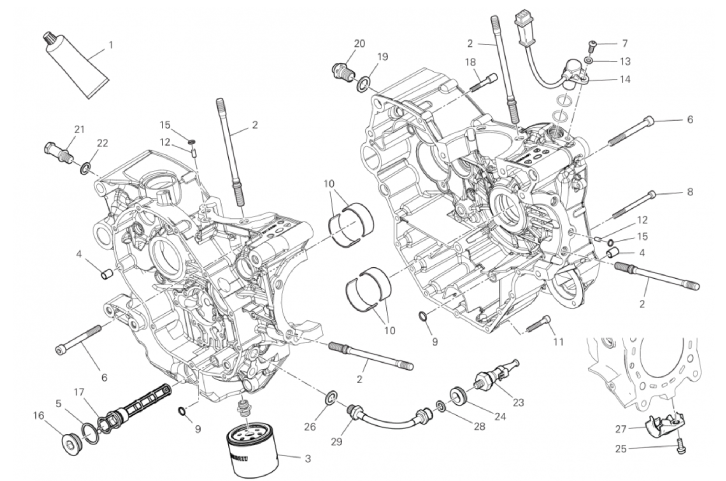 HALF-CRANKCASES PAIR 