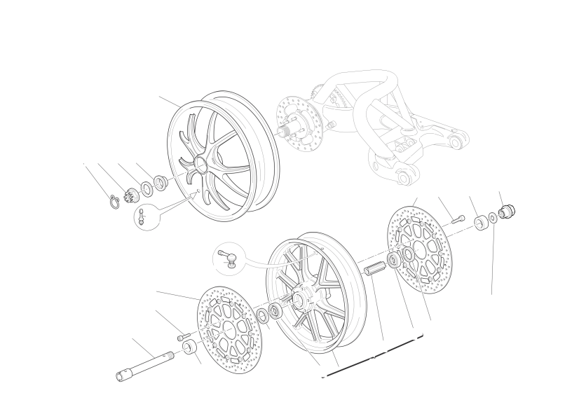 Front and rear wheels