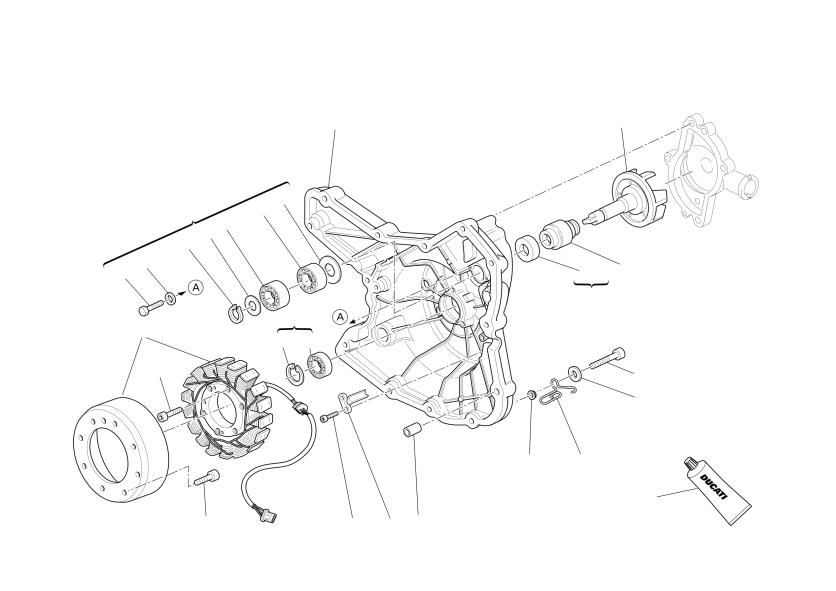 Water pump-altr-side crnkcse cover