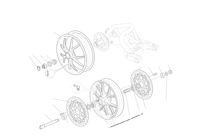 Front and rear wheels