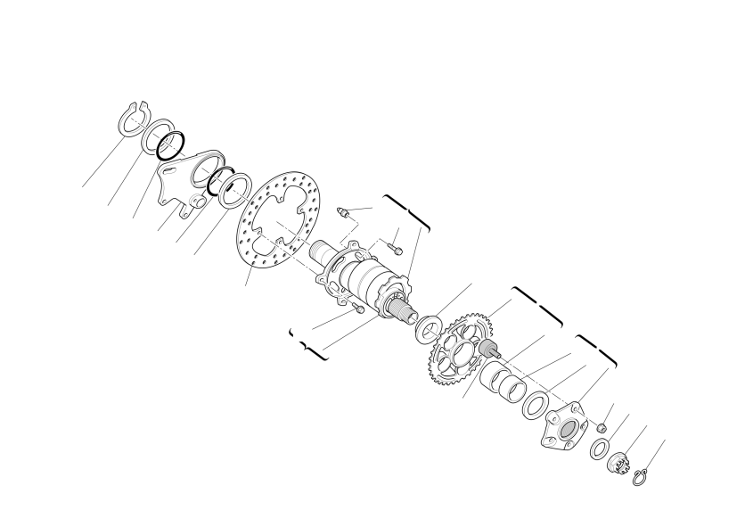 Rear wheel axle