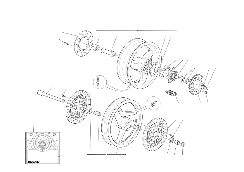 FRONT AND REAR WHEELS