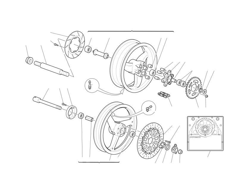 FRONT AND REAR WHEELS