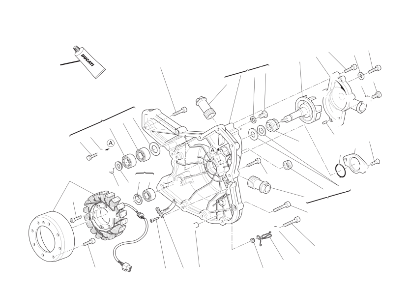 Water pump-altr-side crnkcse cover