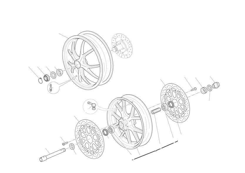 Front and rear wheels