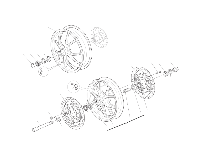 Front and rear wheels