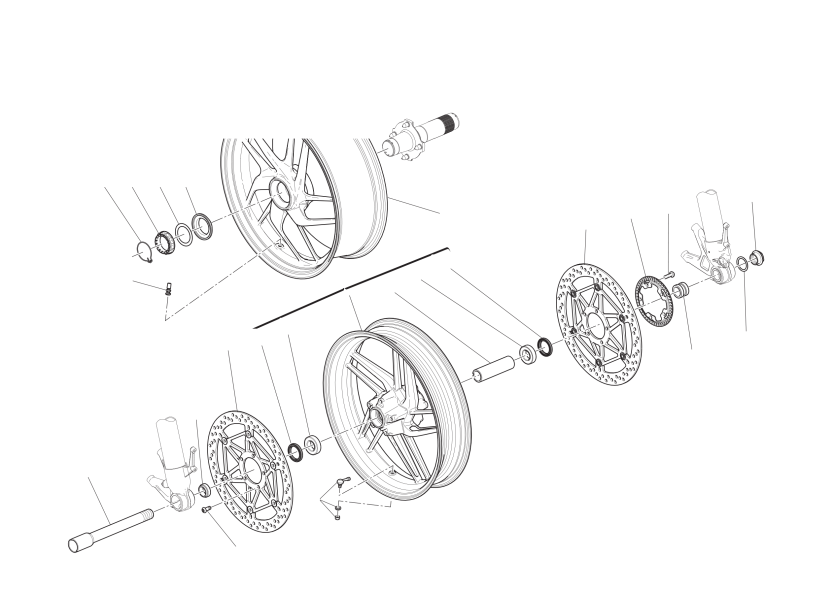Front and rear wheels