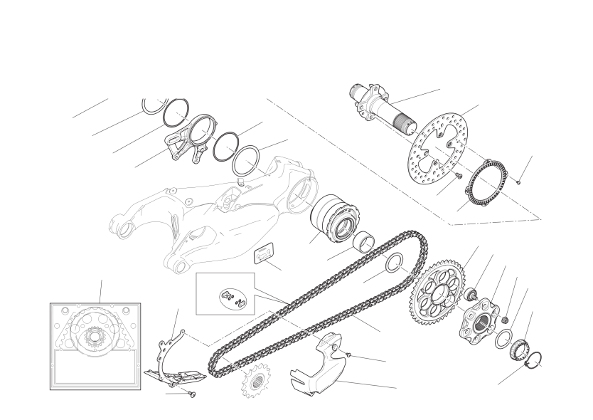 Rear wheel axle