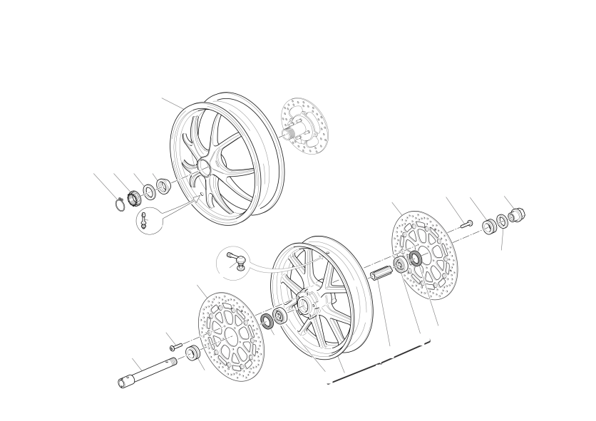 Front and rear wheels