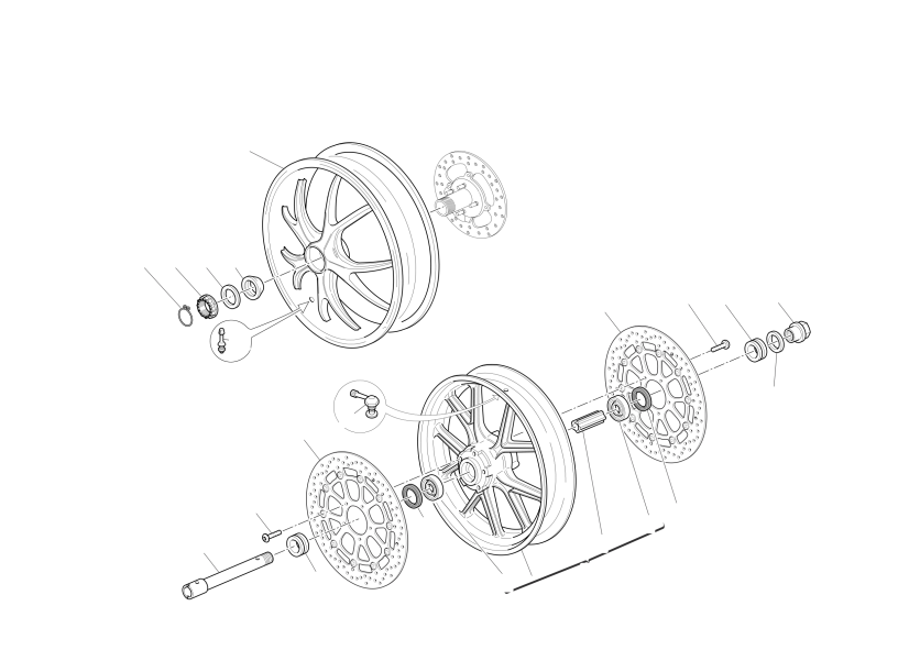 Front and rear wheels