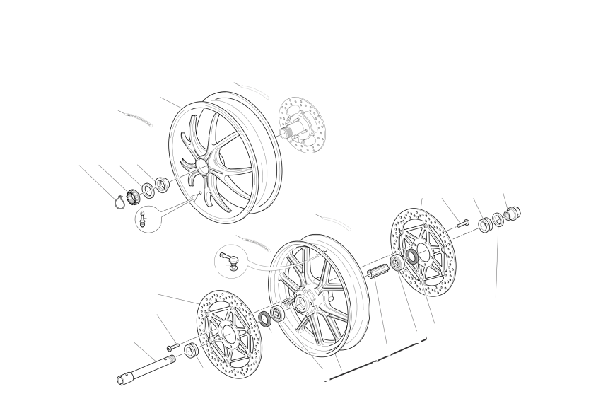 Front and rear wheels