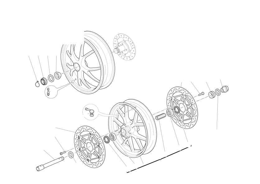 Front and rear wheels